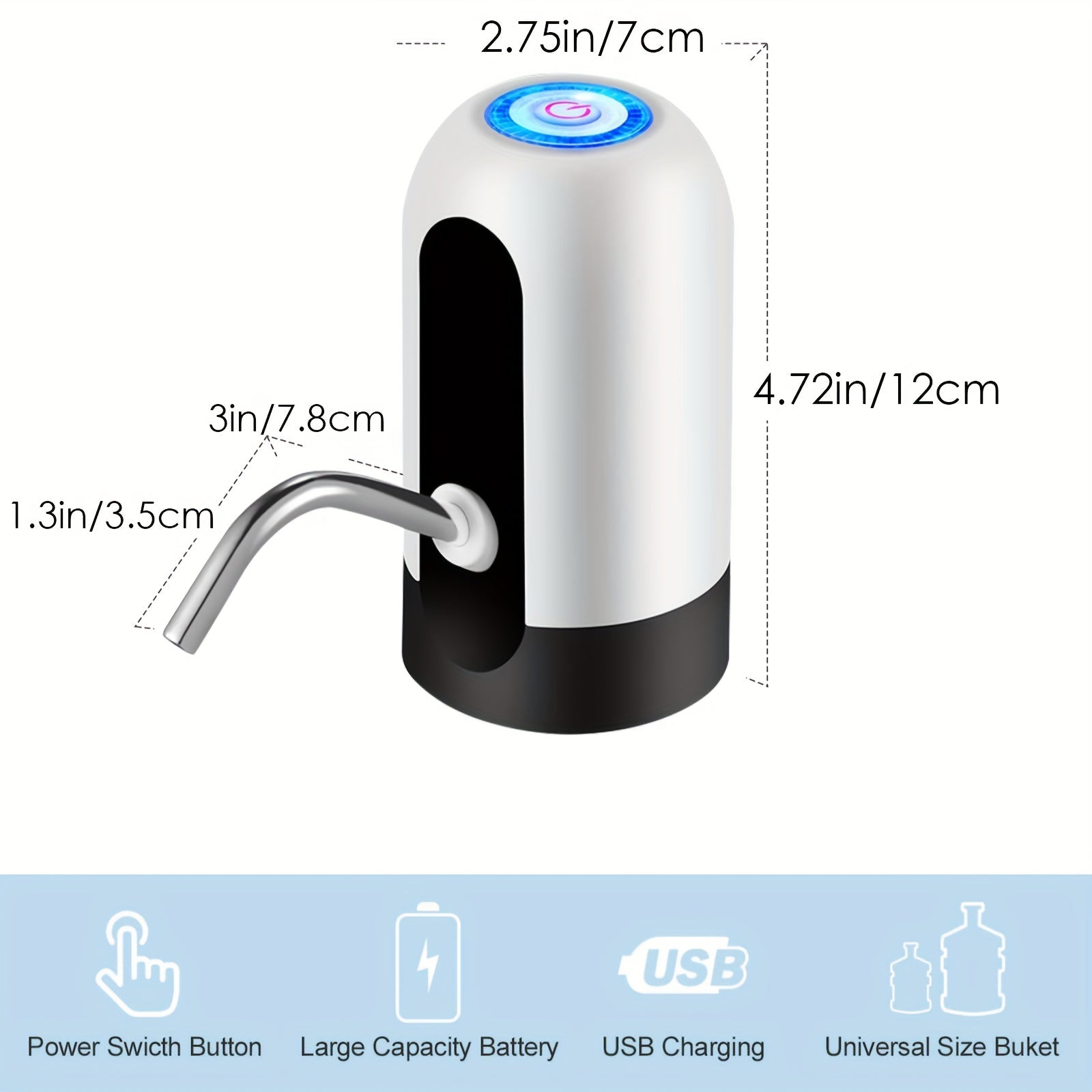 USB Rechargeable Electric Water Bottle Pump-2