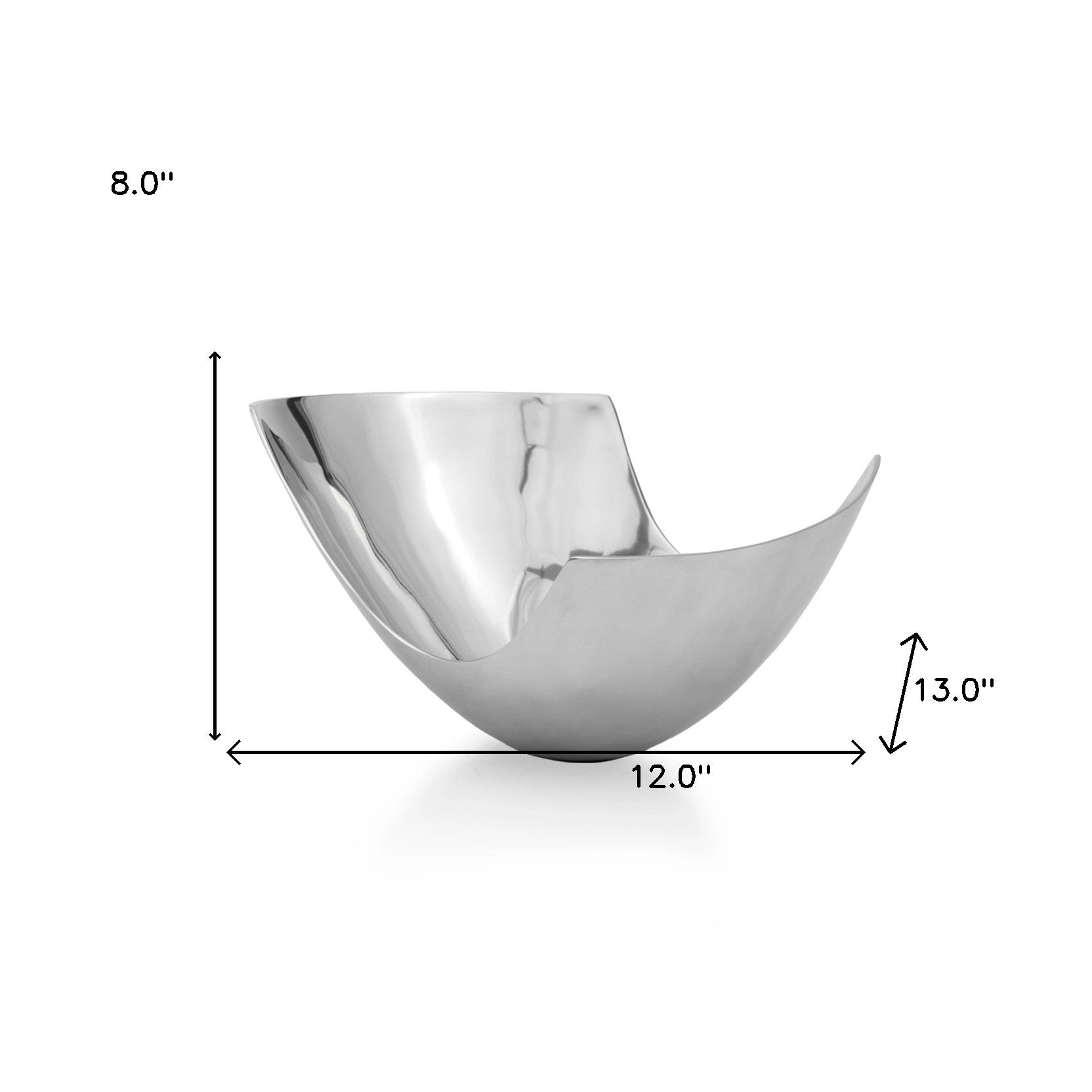 12" Mod Aluminum Scoop Centerpiece Bowl-5