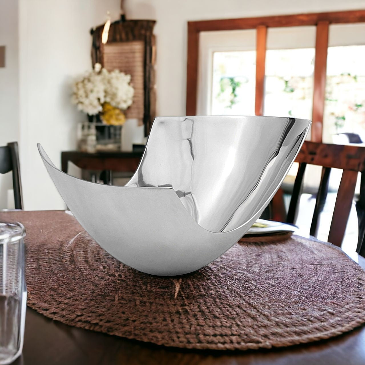 12" Mod Aluminum Scoop Centerpiece Bowl-1