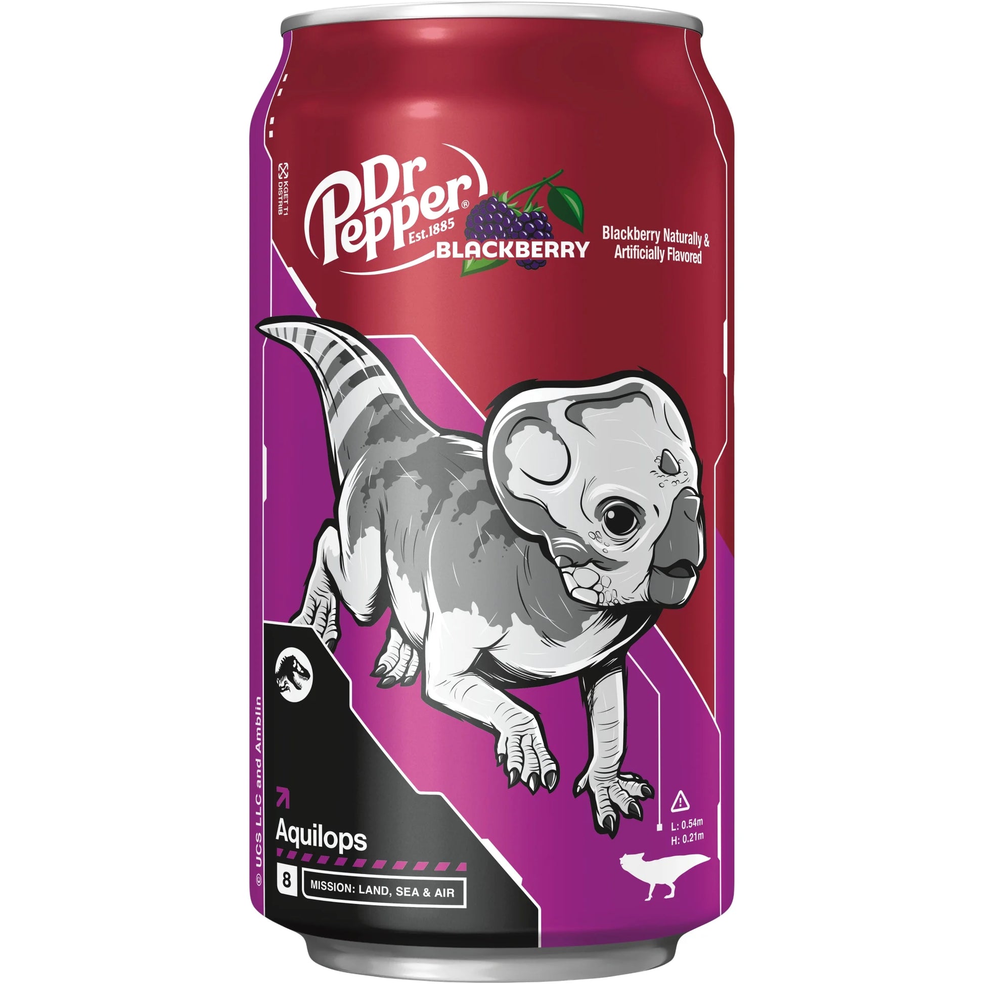 Dr Pepper Blackberry Soda Pop, 12 Fl Oz, 12 Pack Cans, Jurassic World Rebirth Limited Edition