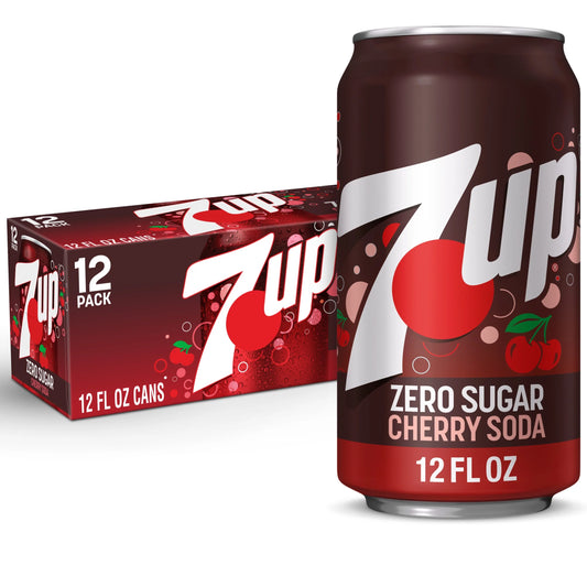 Caffeine Free Zero Sugar Cherry Soda Pop, 12 Fl Oz, 12 Pack Cans