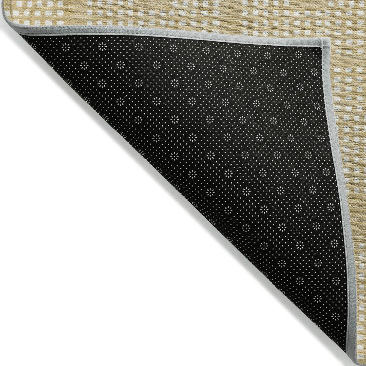 3' X 5' Gold And Ivory Geometric Washable Indoor Outdoor Area Rug-3