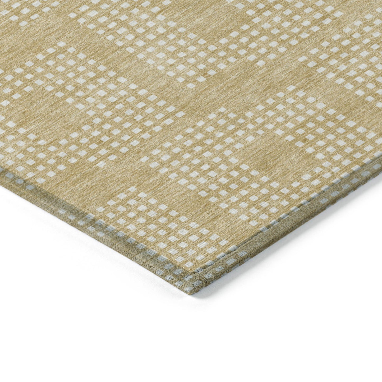 3' X 5' Gold And Ivory Geometric Washable Indoor Outdoor Area Rug-4
