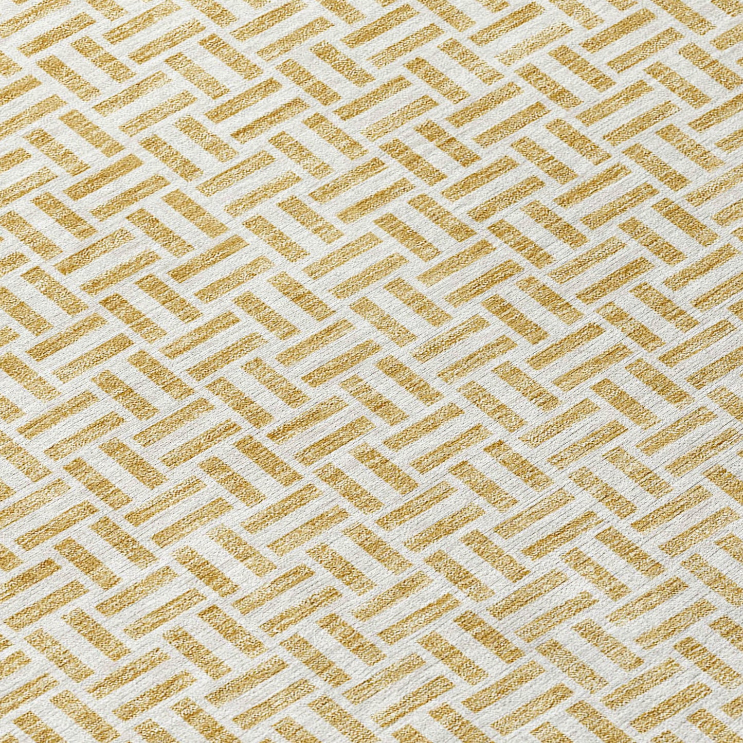 9' X 12' Gold And Ivory Geometric Washable Indoor Outdoor Area Rug-5