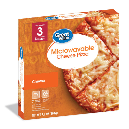 Microwavable Thin Crust Cheese Pizza | Great Value image 0