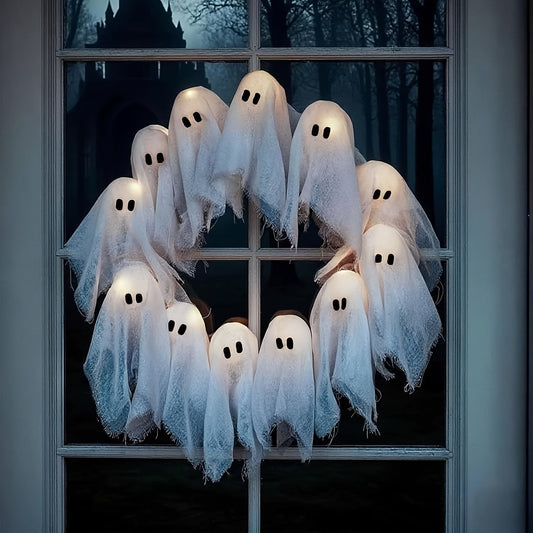 Everyday Festive™ Halloween Ghost Garland Fabric Party Decoration