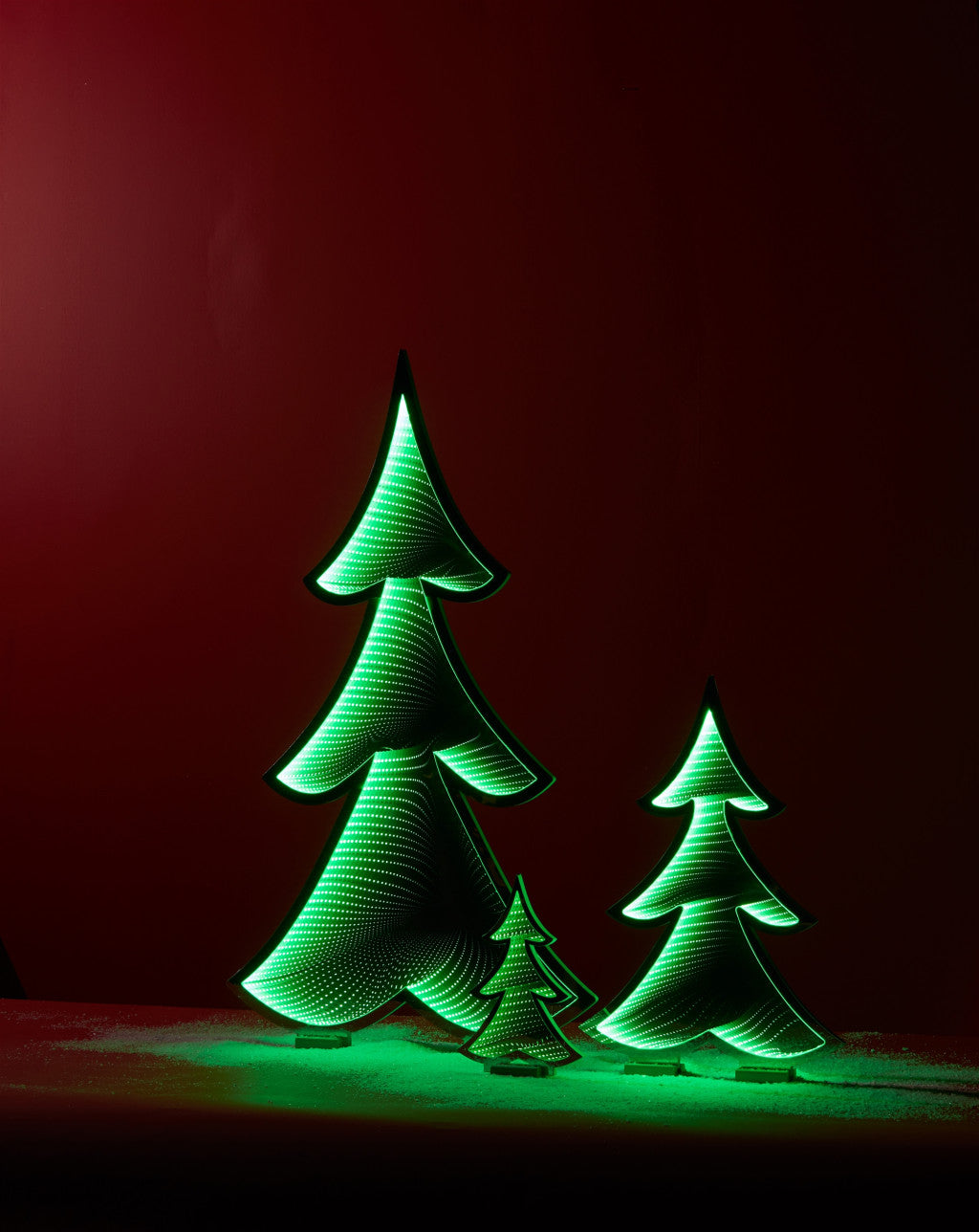 12" Green Acrylic Trees Christmas Christmas Tree Tabletop Sculpture with LED