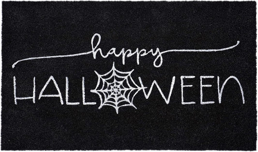 17" X 29" Natural And Brown Halloween Halloween Happy Halloween Outdoor Coir Door Mat