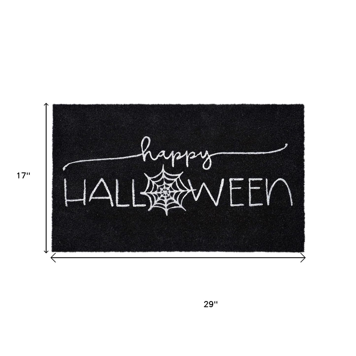 17" X 29" Natural And Brown Halloween Halloween Happy Halloween Outdoor Coir Door Mat