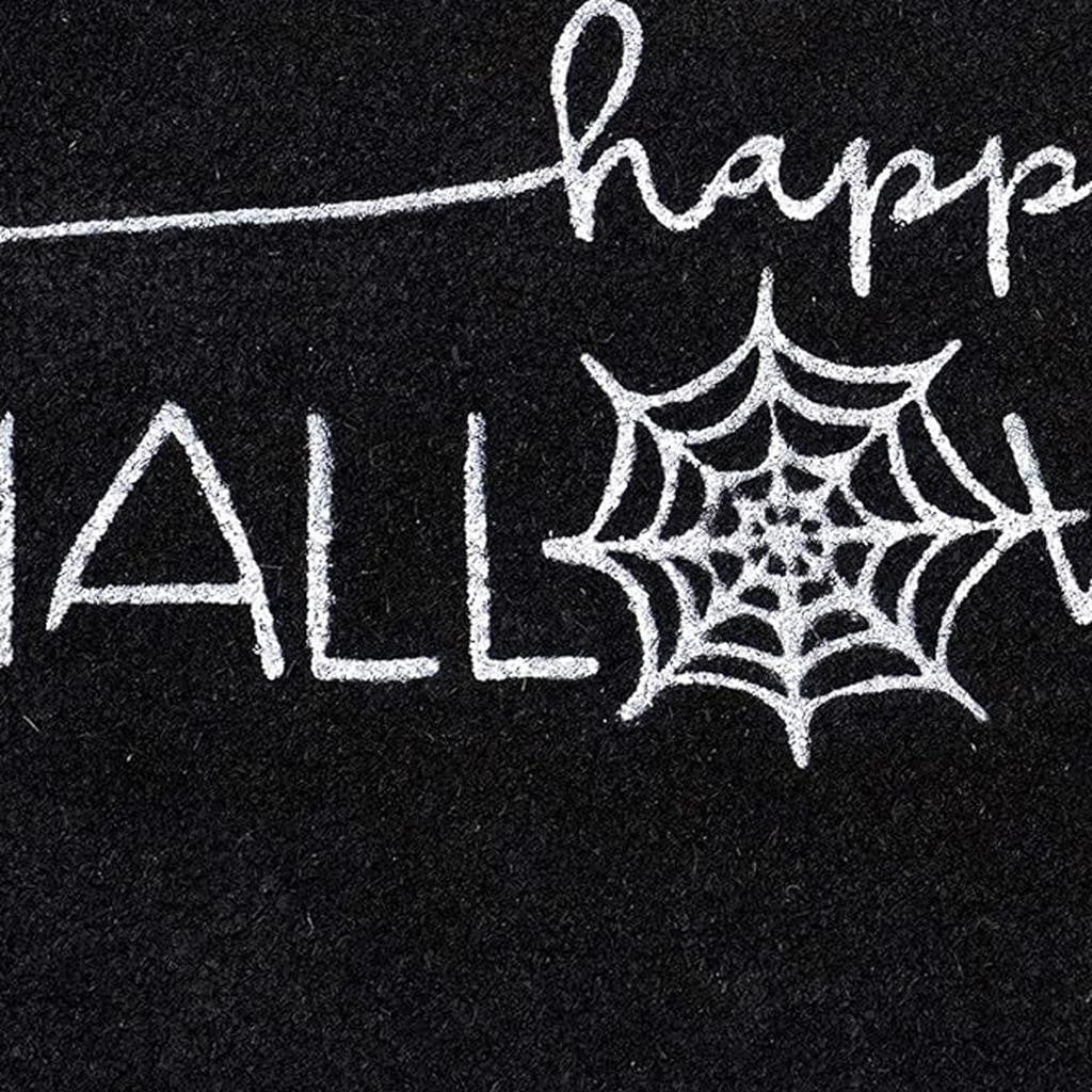 17" X 29" Natural And Brown Halloween Halloween Happy Halloween Outdoor Coir Door Mat