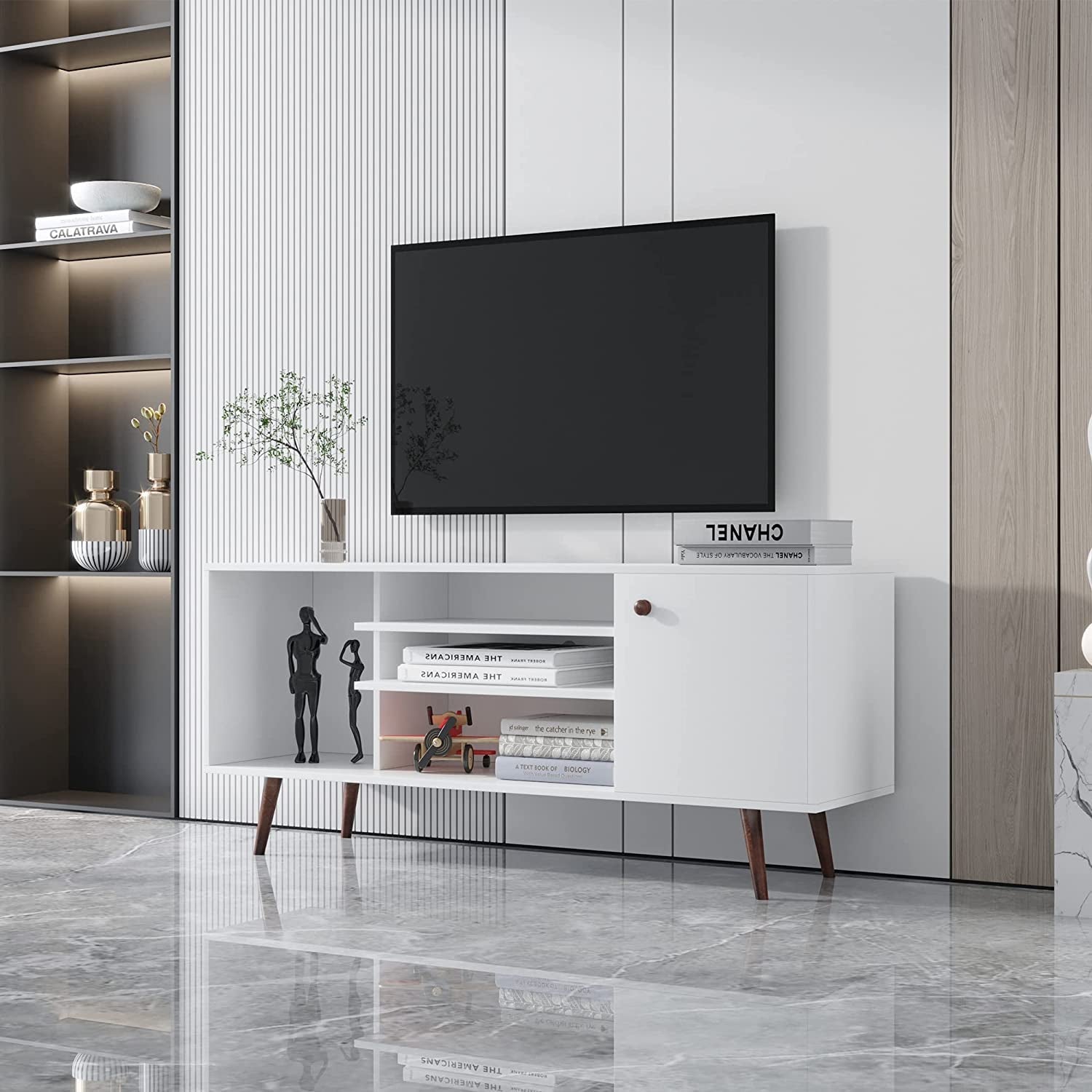 Farmhouse TV Stand with Storage for Large Tvs-1