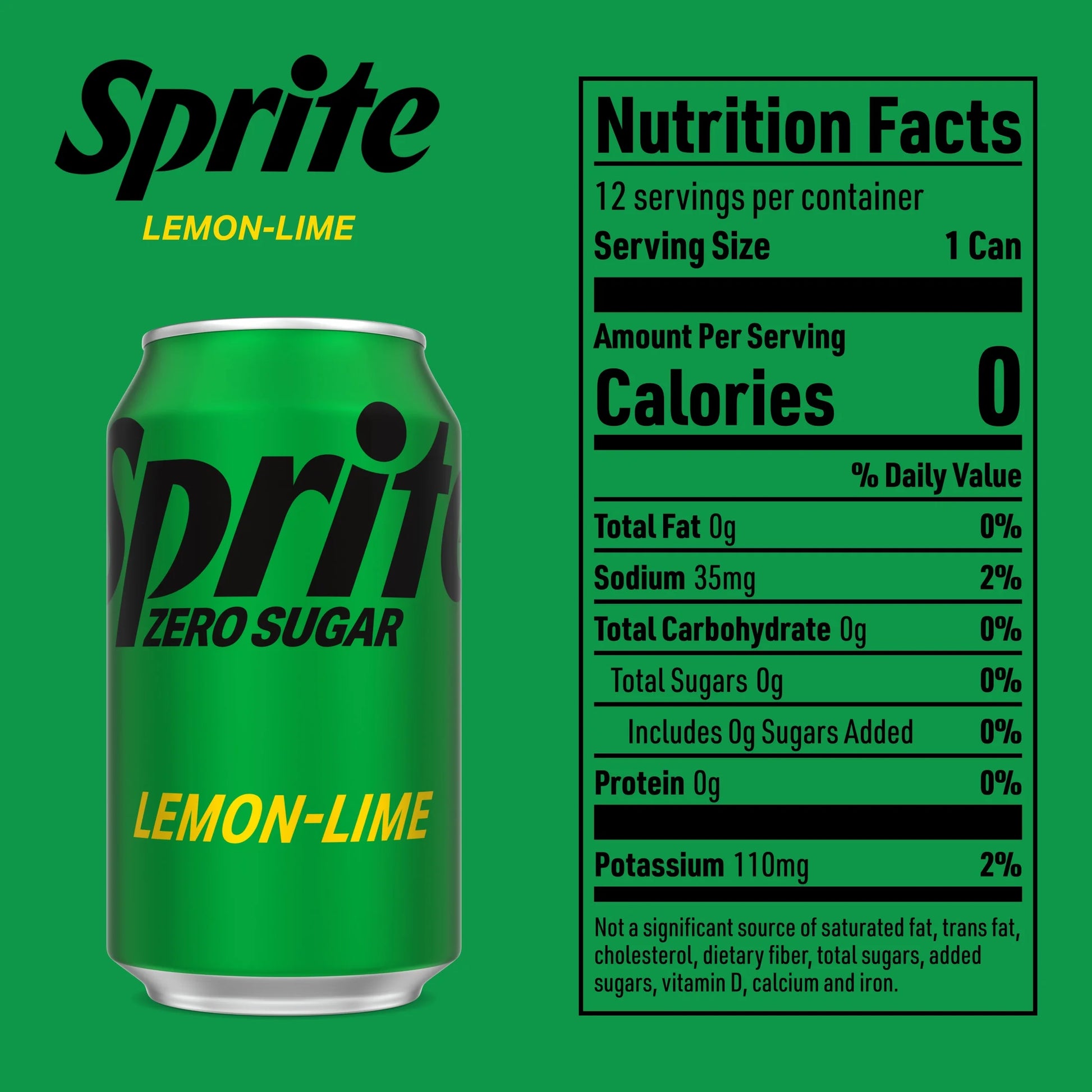 Zero Sugar Lemon Lime Soda Pop, 12 Fl Oz, 12 Pack Cans