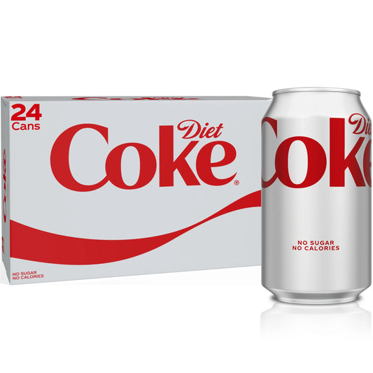 Diet Cola Soda Pop, 12 Fl Oz Cans, 24 Pack