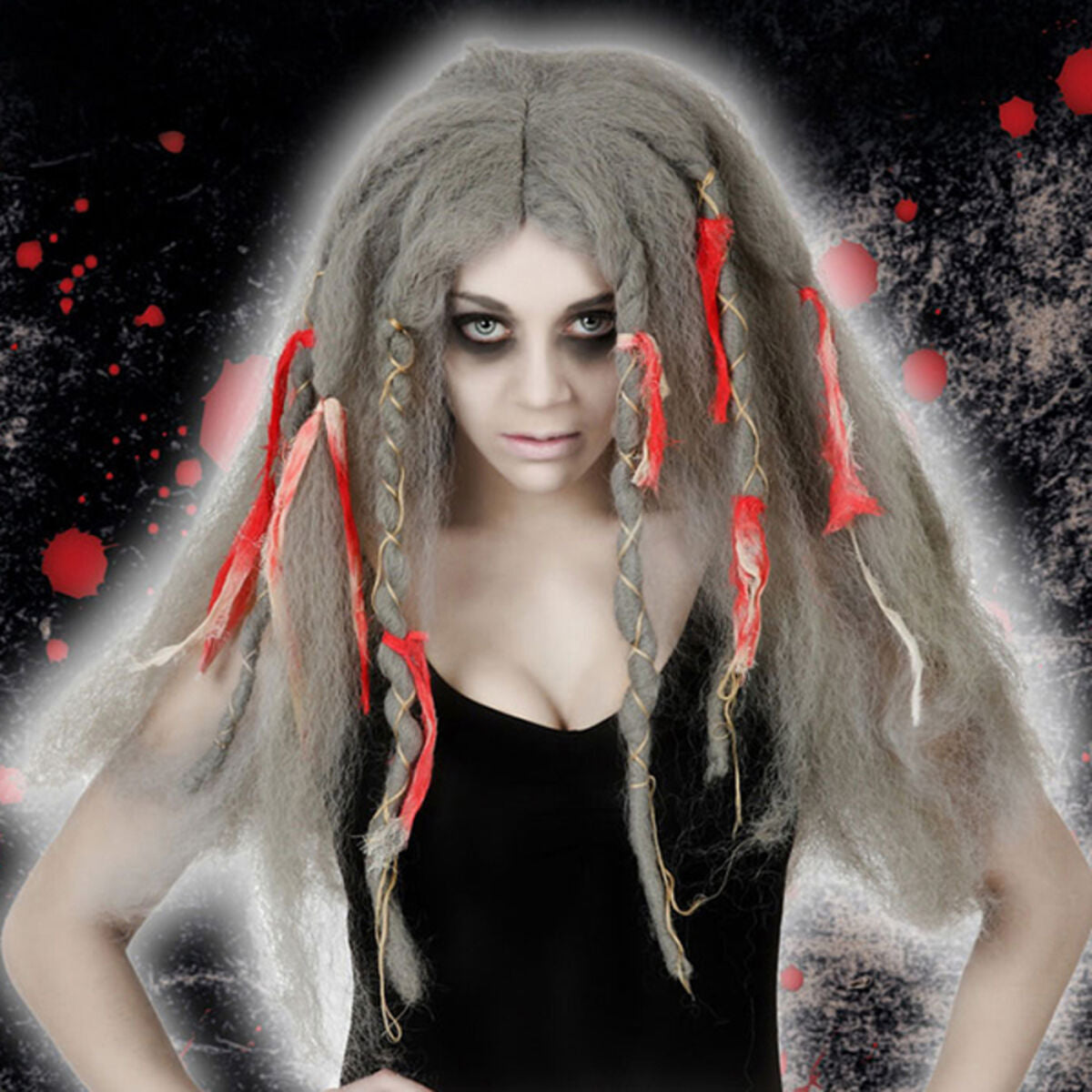 Halloween Wig 42573 Grey-0