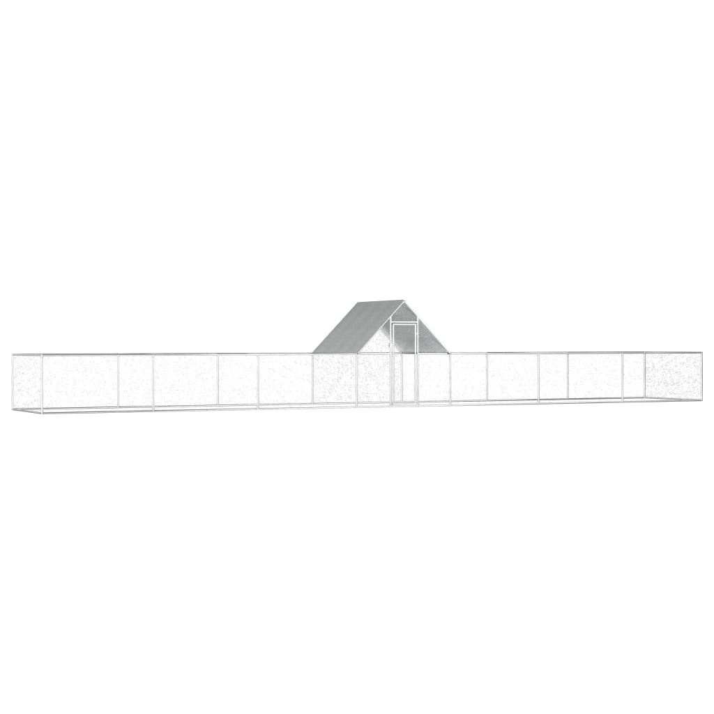 vidaXL Chicken Cage Walk-in Chicken Coop Pen Poultry Cage Galvanized Steel
