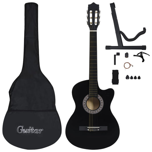 vidaXL Guitar Set Cutaway Guitars Acoustic Guitar 12 Piece with 6 Strings