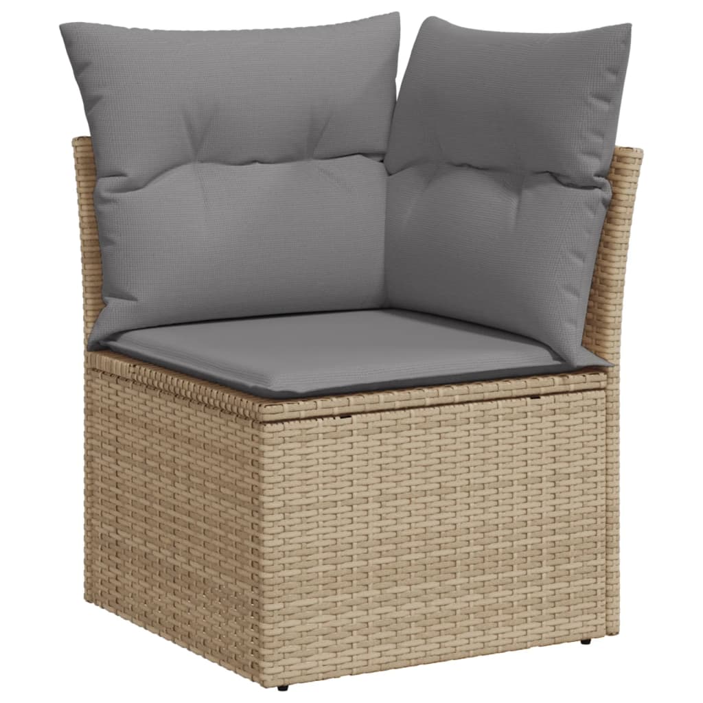 HomeProvisions™ 13 Piece Garden Sofa Set with Cushions Mix Beige Poly Rattan