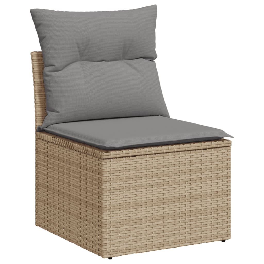 HomeProvisions™ 13 Piece Garden Sofa Set with Cushions Mix Beige Poly Rattan