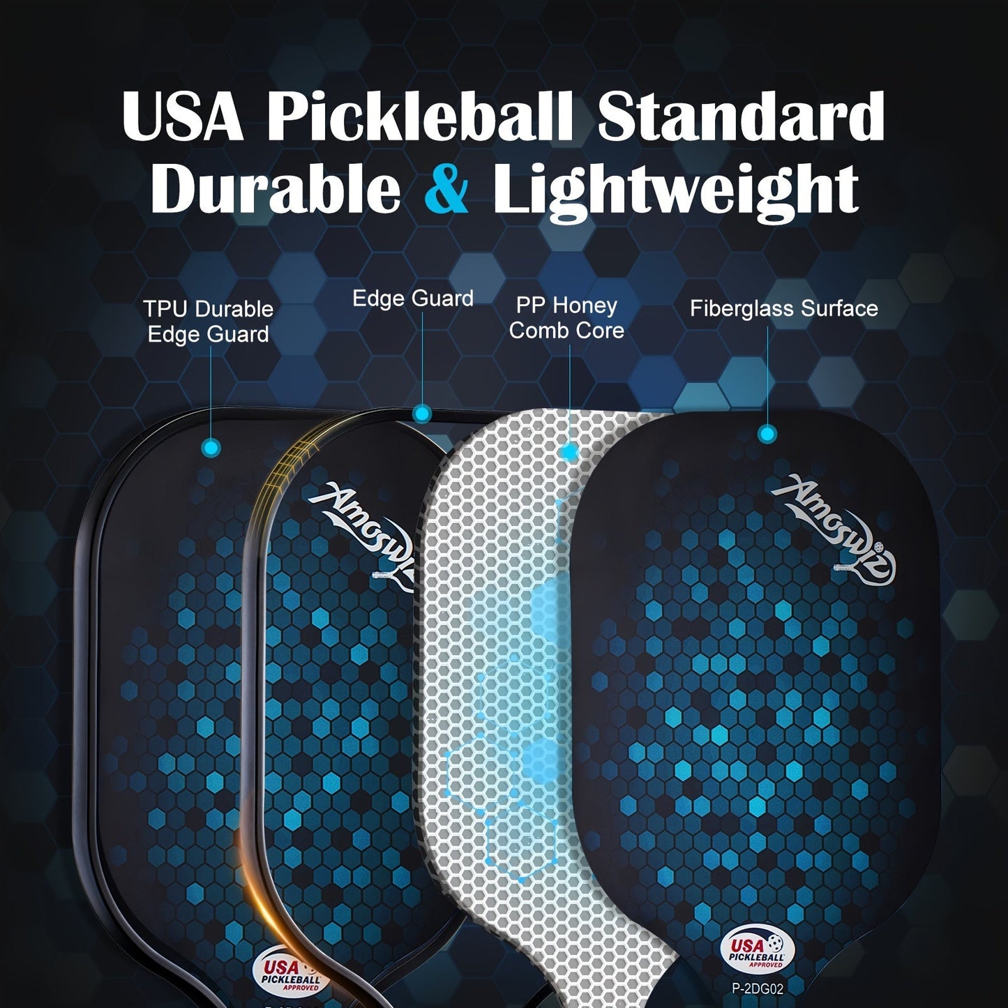 Momentra™ Pickleball Paddle Set 4-Pack Fiberglass Beginners