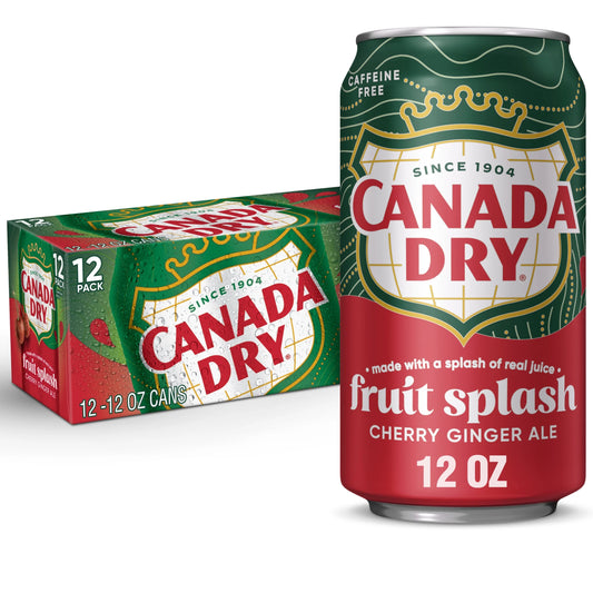 Caffeine Free Fruit Splash Cherry Ginger Ale Soda Pop, 12 Fl Oz, 12 Pack Cans