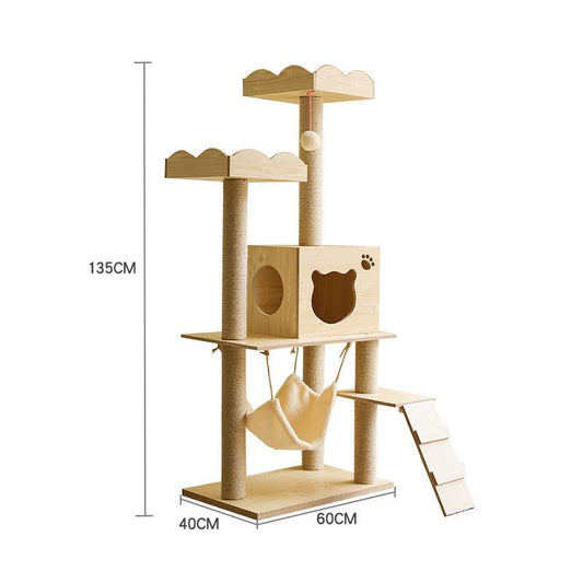 Space Capsule Cat Crawl Nest With Scratching Board - Wooden Pet Toy And Supplies