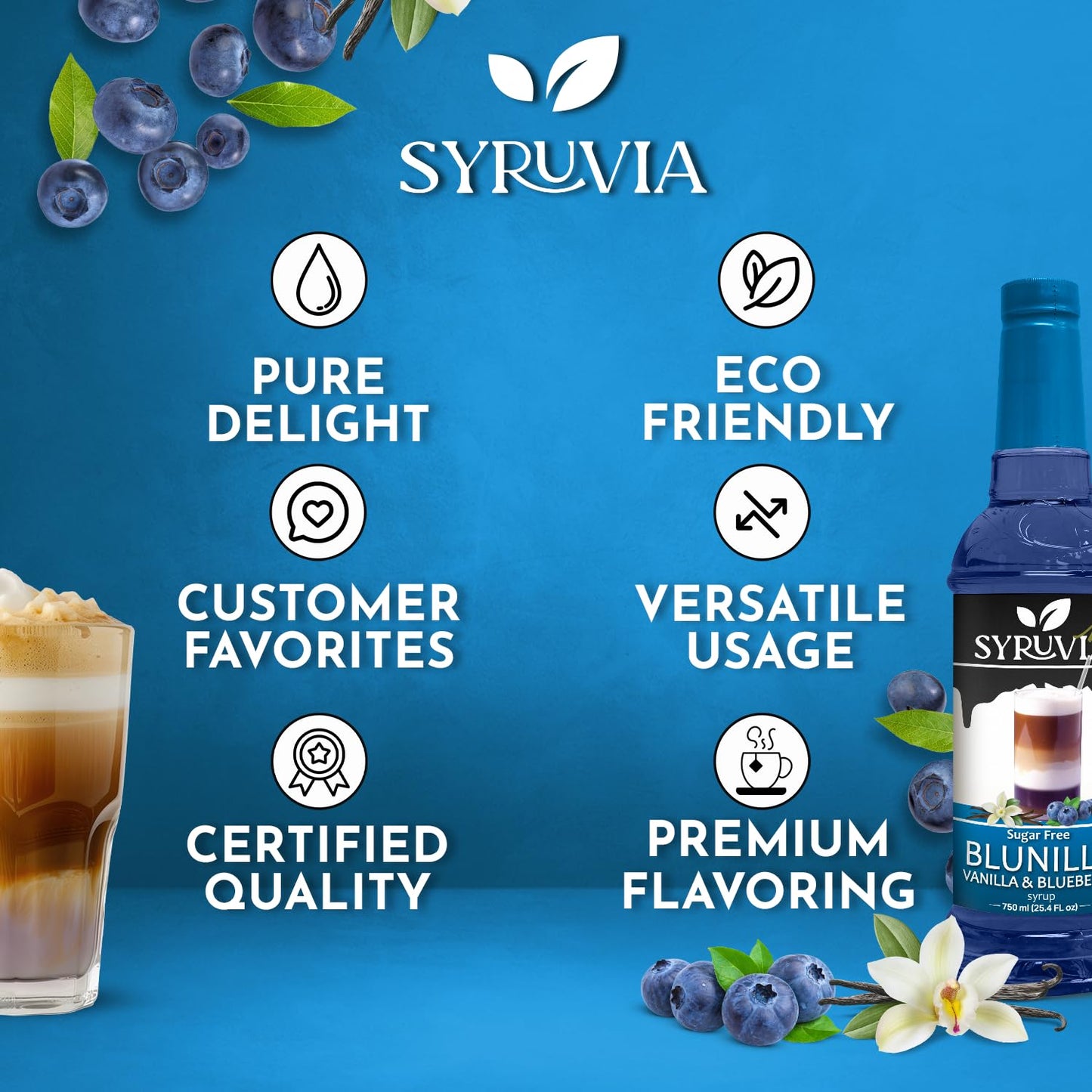 Sugar-Free BLUNILLA Syrup™ Vanilla Blueberry