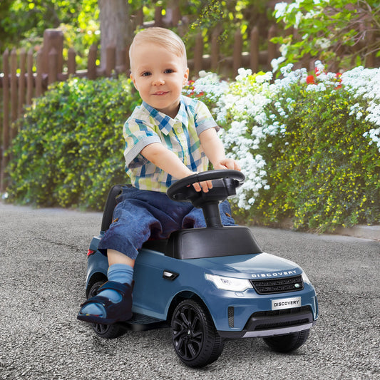 PlayPatch™ 2 in 1 Land Rover Licensed 6V Kids Electric Ride On Car Sliding Car w/ Headlights Music, for 18-60 Months Light Blue