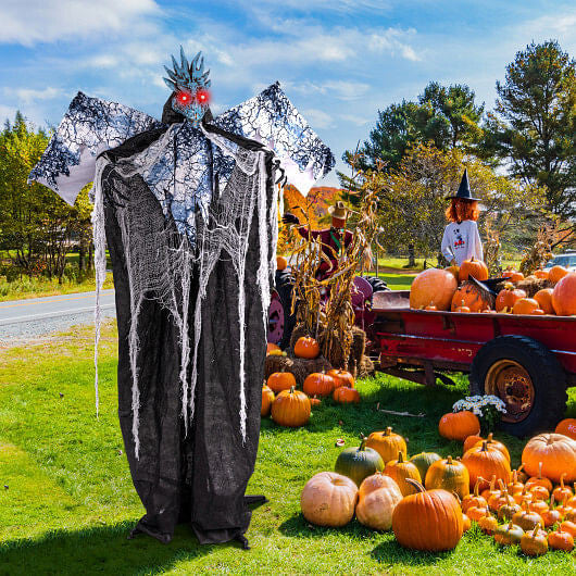 Everyday Festive™ 6ft Halloween Animatronic Decoration with Light Up Eyes Posable Wings and Arms