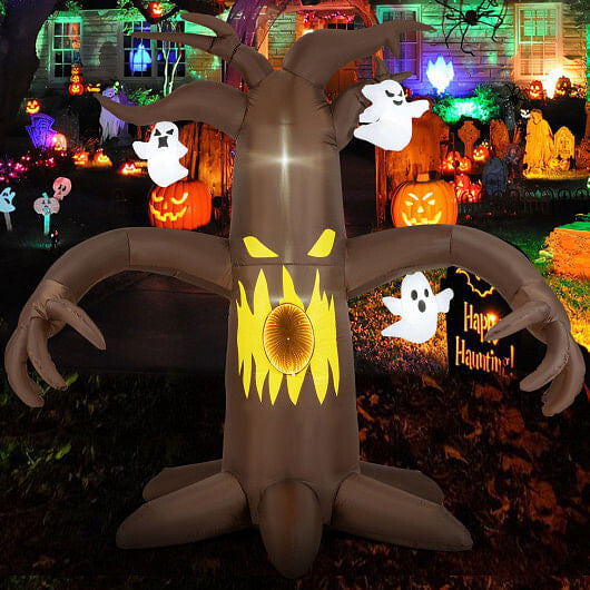 7.8 Feet Halloween Inflatables Scary Dead Tree Halloween Decoration with Ghost-4