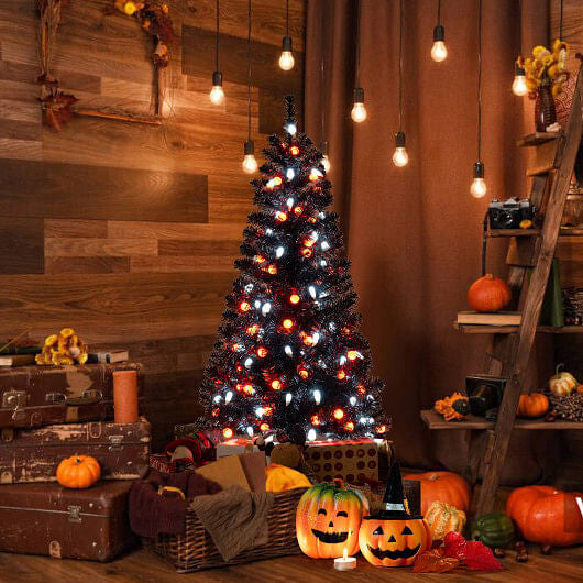 Everyday Festive™ 4.5 Feet Artificial Halloween Tree with 6 Lighting Modes and 5 Music