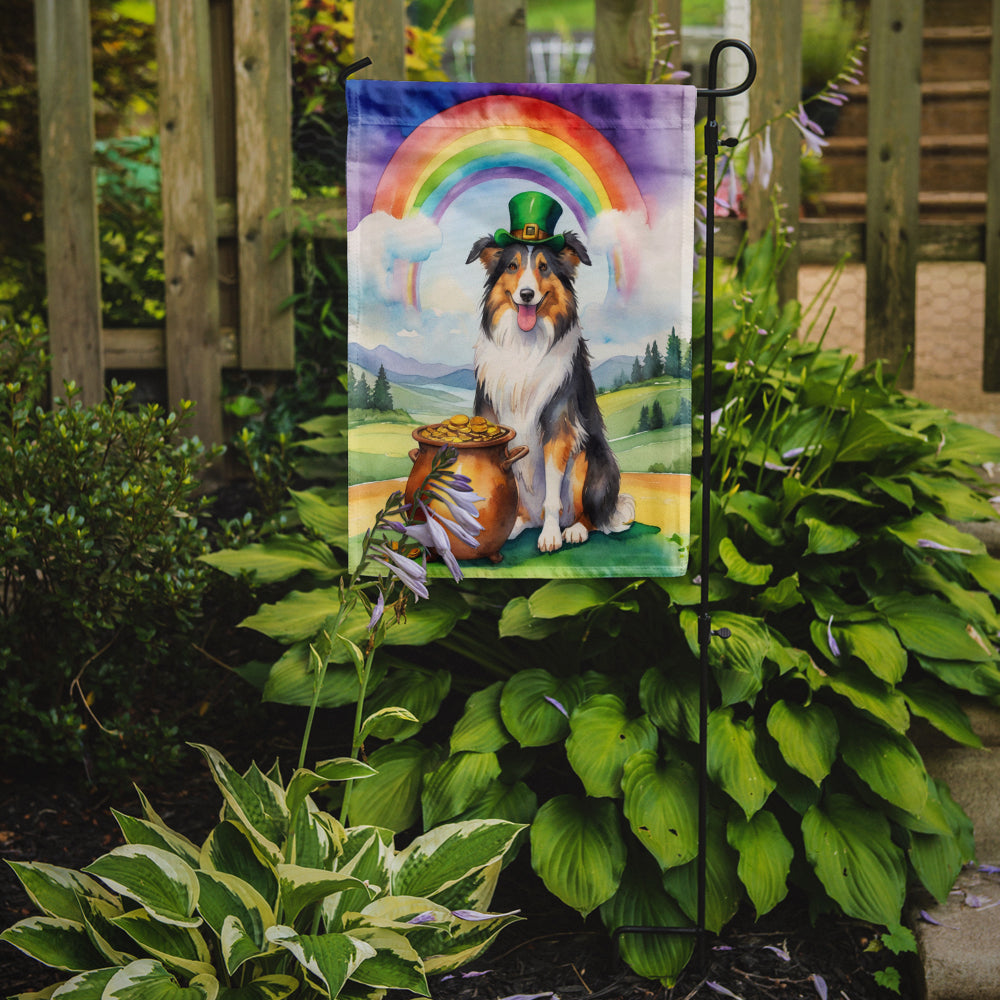 Collie St Patrick's Day Garden Flag