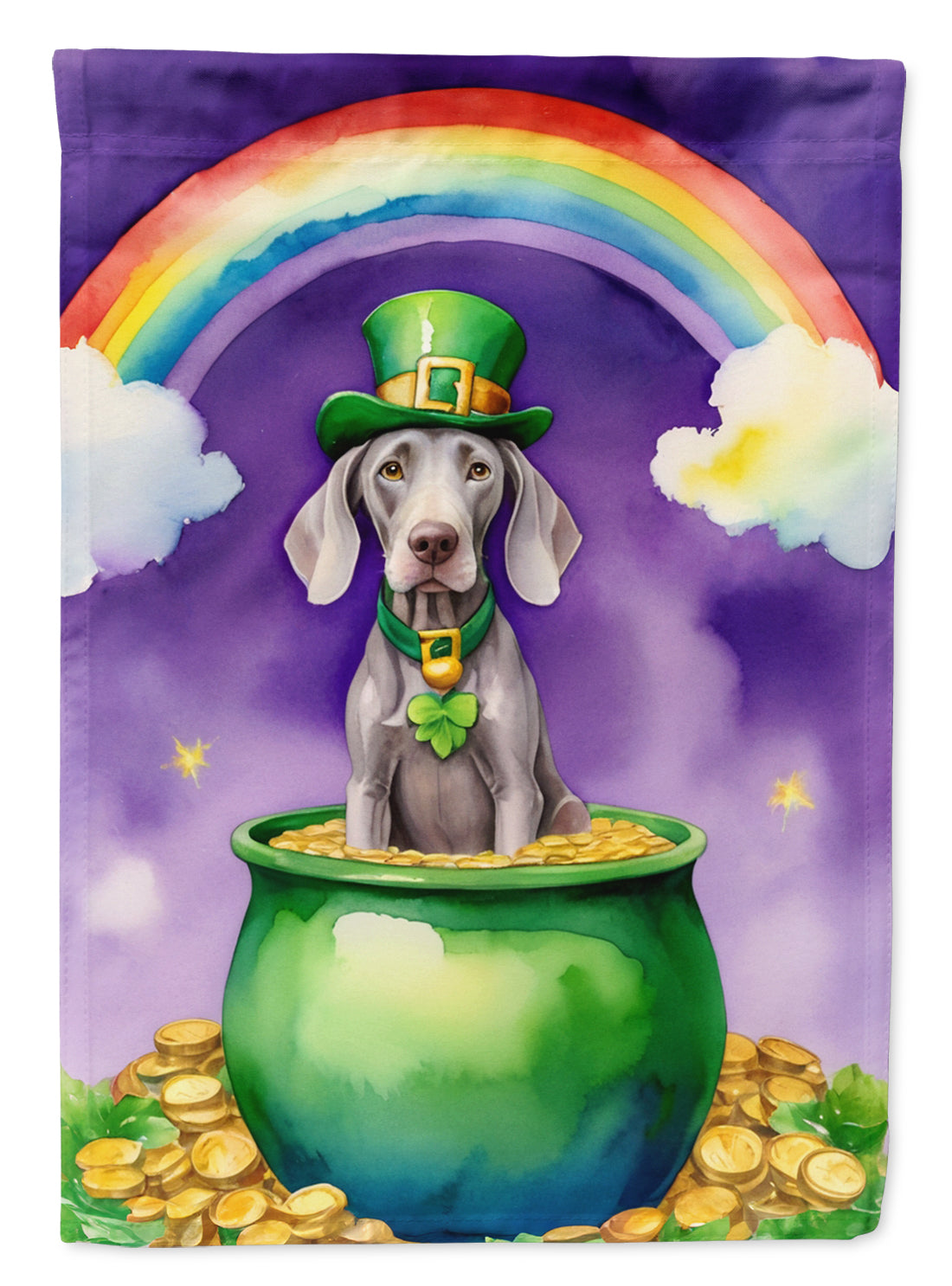 Weimaraner St Patrick's Day Garden Flag