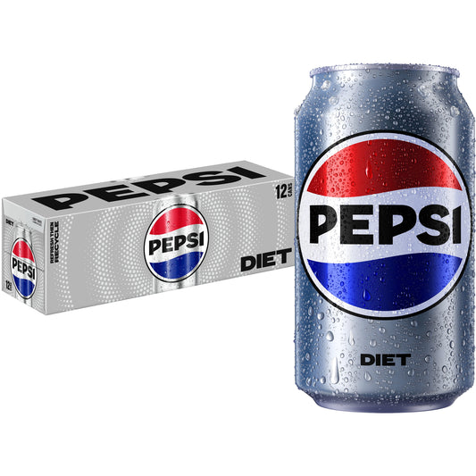 Diet  Cola Soda Pop, 12 Fl Oz, 12 Pack Cans