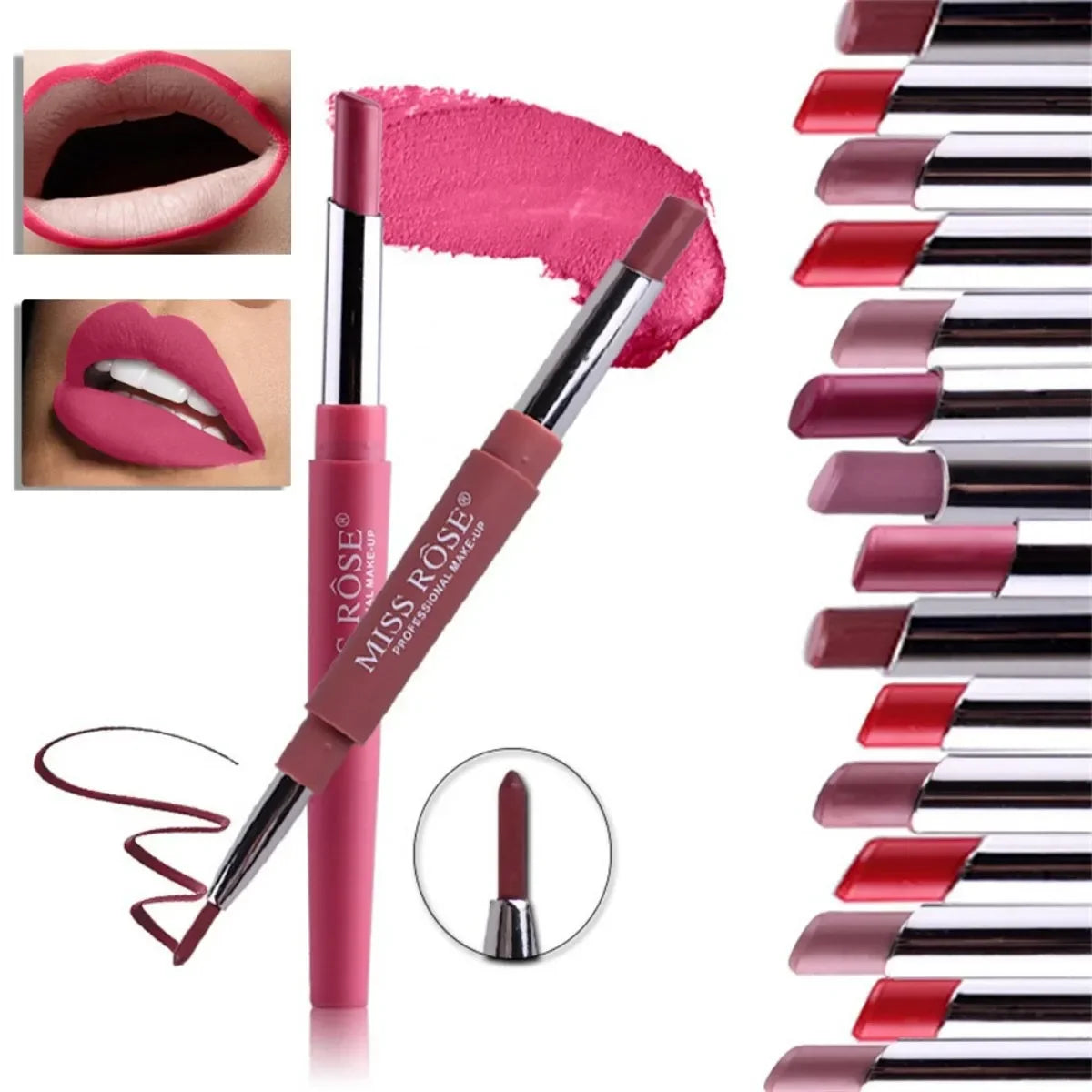Double Opening Lipstick Waterproof Lip Makeup Tools