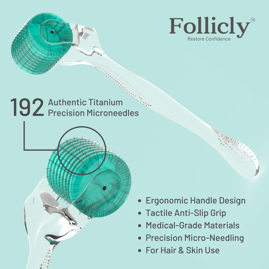 Follicly™ Derma Roller - 192 Authentic Titanium Microneedles
