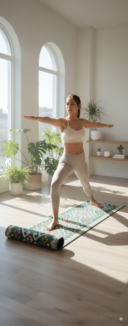 Moab Plains Yoga Mat – 6 mm Extra Thick, Double-Sided Non-Slip, Eco-Friendly PER with Moss Green Nature-Inspired Design | Yune Yoga