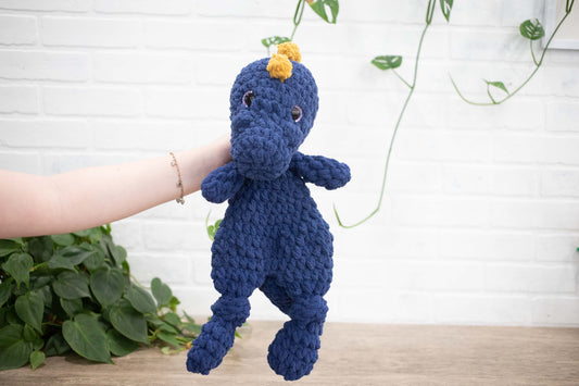 Dinosaur Lovey, Crochet Stuffed Animal, Dino Snuggler-0