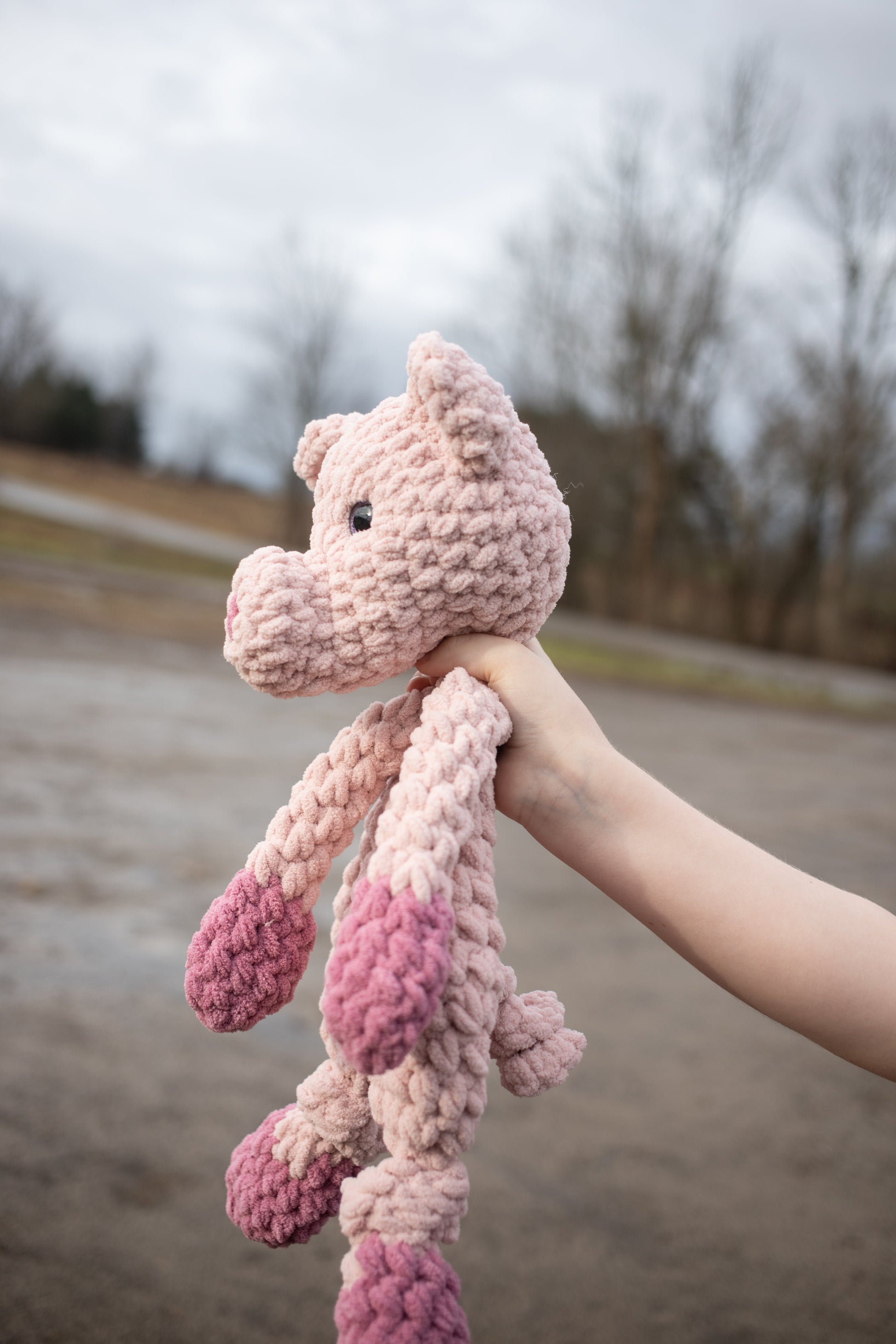 Piggy Lovey, Pig Stuffed Animal, Crochet Piglet Snuggler-4