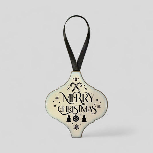 Arabesque Christmas Ornament - Merry Christmas (Candy Canes)