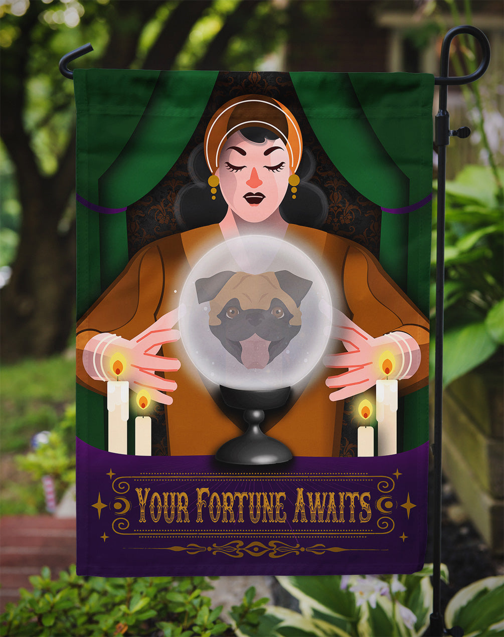 Pug Halloween Garden Flag