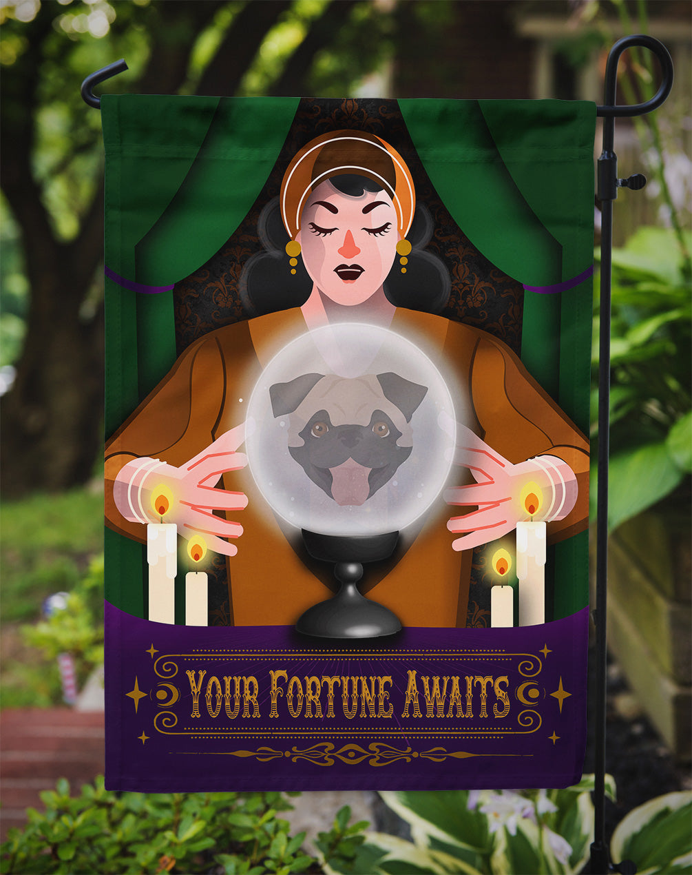 Pug Halloween Garden Flag