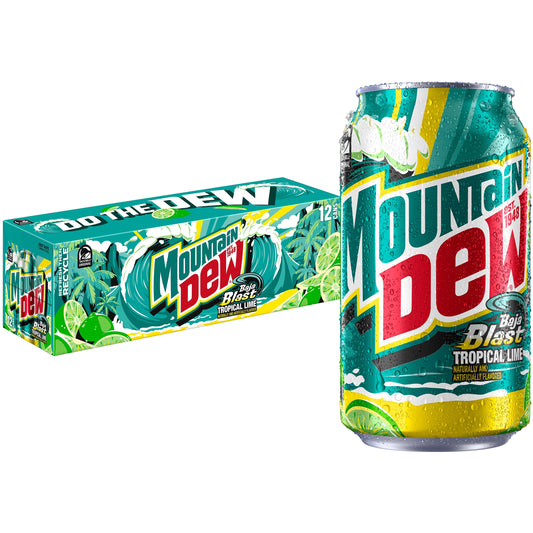 Soda Pop, Baja Blast, 12 Fl Oz Cans, 12 Pack