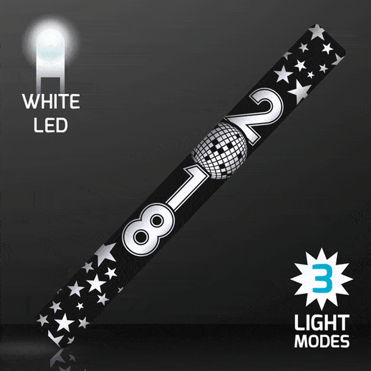 New Years Eve 2018 White LED Cheer Sticks