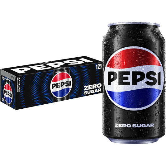 Cola Zero Sugar Soda Pop, 12 Fl Oz, 12 Pack Cans