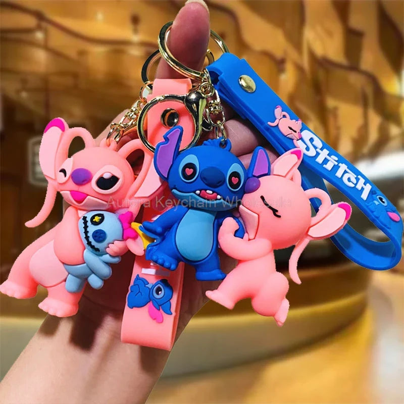 Anime Disney Keychain Mickey Minnie Lilo Stitch-0