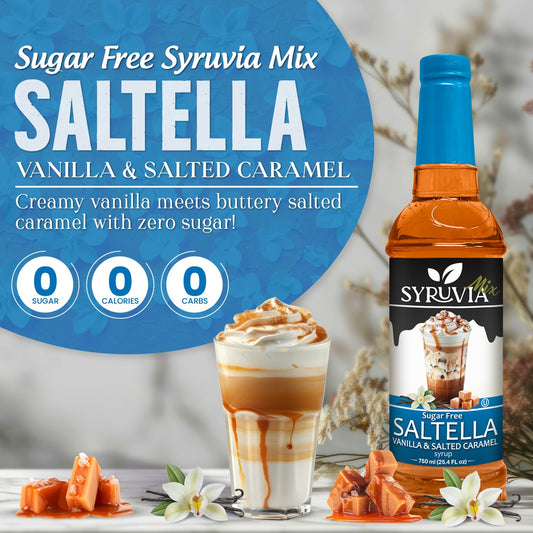 Sugar-Free SALTELLA Syrup™  Vanilla Salted Caramel