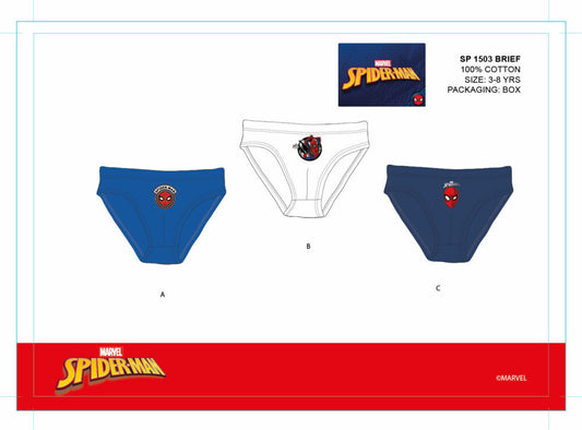 Spiderman boy's underwear - 3-piece cotton underwear - 122-128-0