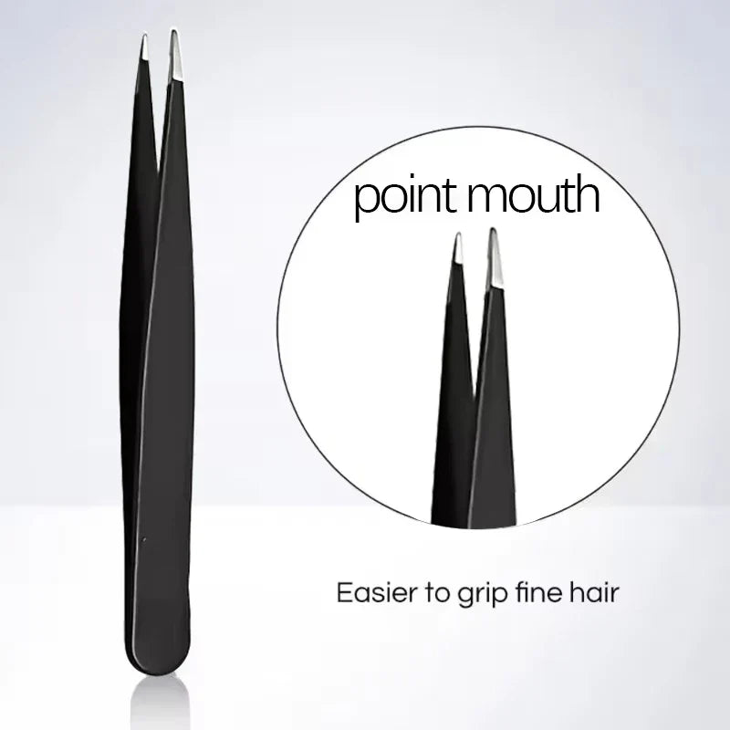 Stainless Steel Black Eyebrow Tweezer Tools