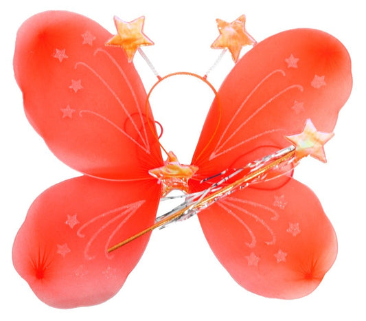 NNEDSZ Girls Kids Angel Fairy Butterfly Wing Fancy Princess Party Costume Prop - Red