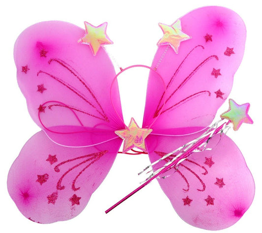 NNEDSZ Girls Kids Angel Fairy Butterfly Wing Fancy Princess Party Costume - Hot Pink